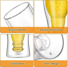 Double Wall Creative Flip Beer Glass 250ml