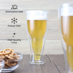 Double Wall Creative Flip Beer Glass 250ml