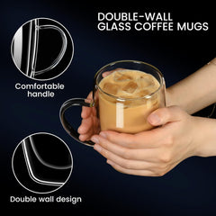 Double Wall Glass Mug 350ml