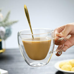 Double Wall Heart Shaped Glass Cup 250ml