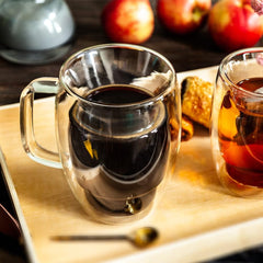 Double Wall Insulated Glass Mug 300ml