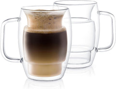 Double Wall Insulated Glass Mug 300ml