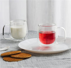 Double Wall U Shape Glass Mug 250ml