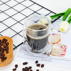 Double Wall U Shape Glass Mug 250ml