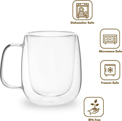 Double Wall U Shape Glass Mug 250ml