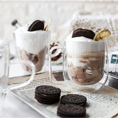 Double Wall U Shape Glass Mug 250ml