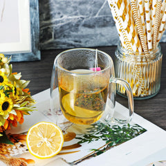 Double Wall U Shape Glass Mug 250ml