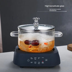 Fluted Borosilicate Glass Casserole with Lid 1600ml