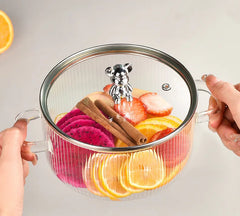Fluted Borosilicate Glass Casserole with Lid 1600ml