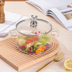 Fluted Borosilicate Glass Casserole with Lid 1600ml
