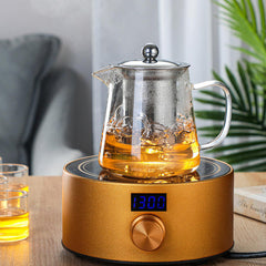 Triangle Borosilicate Glass Kettle with Stainless Steel Strainer 950ml