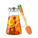 Borosilicate Glass Water Jug with Steel Lid Round Handle 1.8L