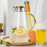 Borosilicate Glass Water Jug with Gold Lid Round Handle 1.8L