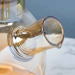 Golden Glass Kettle with Wooden Crystal Lid 1000ml