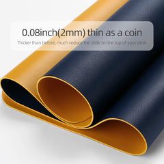 Leather Desk Mat Blue & Yellow