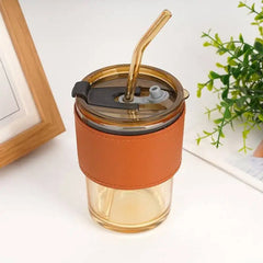 Glass Sipper with Leather sleeve 450ml Set of 2