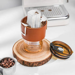 Glass Sipper with Leather sleeve 450ml Set of 2