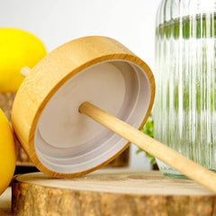 Mason Lining Glass Jar with Wooden Lid 450ml Set of 2