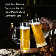 Muscle Beer Mug 600ml Set of 6