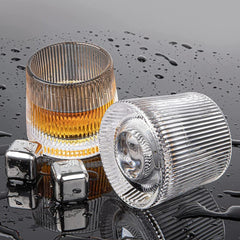 Spinning Glass Ribbed 170ml Set of 6