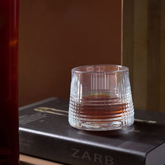 Spinning Glass Criss Cross Lines 170ml Set of 6