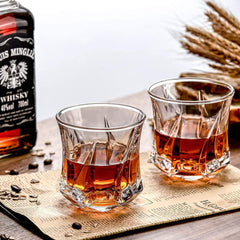 Twisted Rock Style Whiskey Glass 250ml Set of 6