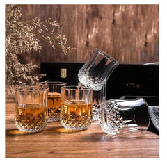 Diamond Crystal Cut Whiskey Glass 220ml Set of 6
