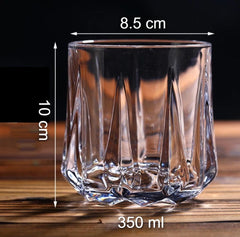 Rock Style Whiskey Glass 350ml Set of 6