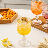 Ribbed Round Goblet Glass 370ml Set of 6