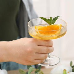 Ribbed Coupe Glass 210ml Set of 6