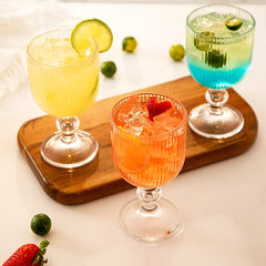 Ribbed Round Goblet Glass 370ml Set of 6