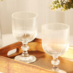 Ribbed Round Goblet Glass 370ml Set of 6
