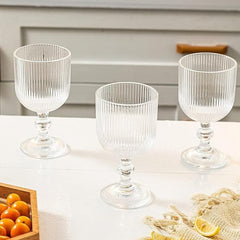 Ribbed Round Goblet Glass 370ml Set of 6