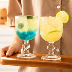 Ribbed Round Goblet Glass 370ml Set of 6