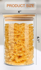 Round Glass Storage Jar with Wooden Lid 1050ml