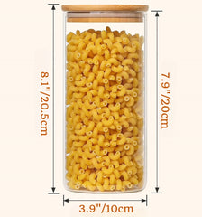 Round Glass Storage Jar with Wooden Lid 1400ml