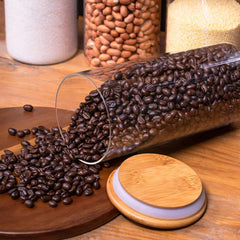 Round Glass Storage Jar with Wooden Lid 1400ml