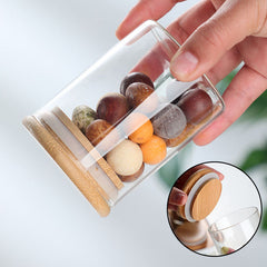 Round Glass Storage Jar with Wooden Lid 220ml