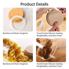 Round Glass Storage Jar with Wooden Lid 220ml