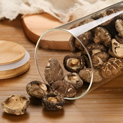 Round Glass Storage Jar with Wooden Lid 320ml