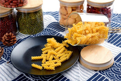 Round Glass Storage Jar with Wooden Lid 685ml