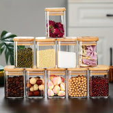 Square Glass Jar with Wooden Lid 230ml