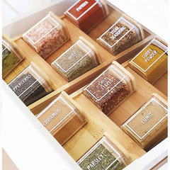 Square Glass Jar with Wooden Lid 230ml