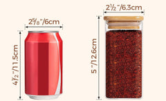 Square Glass Jar with Wooden Lid 330ml