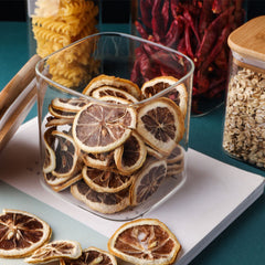 Square Glass Jar with Wooden Lid 750ml