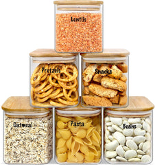 Square Glass Jar with Wooden Lid 750ml