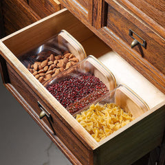 Square Glass Jar with Wooden Lid 950ml