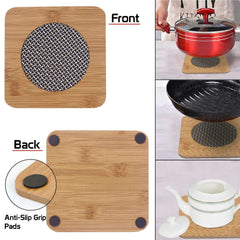 Square Shape Bamboo Wooden Coaster