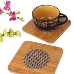 Square Shape Bamboo Wooden Coaster