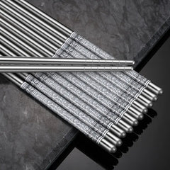 Stainless Steel Chopsticks Set of 5 pair